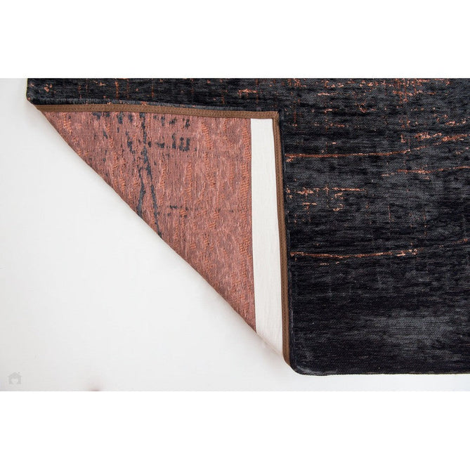 Louis De Poortere Mad Men Griff 8925 Soho Copper Washable Polyester Flatweave Deep Charcoal Black/Burnished Copper/Smokey Grey Eco-Rug-Louis De Poortere-Rug Love - The Most Loved Rug Store