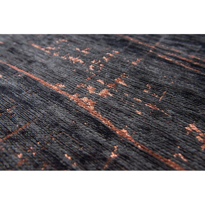 Louis De Poortere Mad Men Griff 8925 Soho Copper Washable Polyester Flatweave Deep Charcoal Black/Burnished Copper/Smokey Grey Eco-Rug-Louis De Poortere-Rug Love - The Most Loved Rug Store