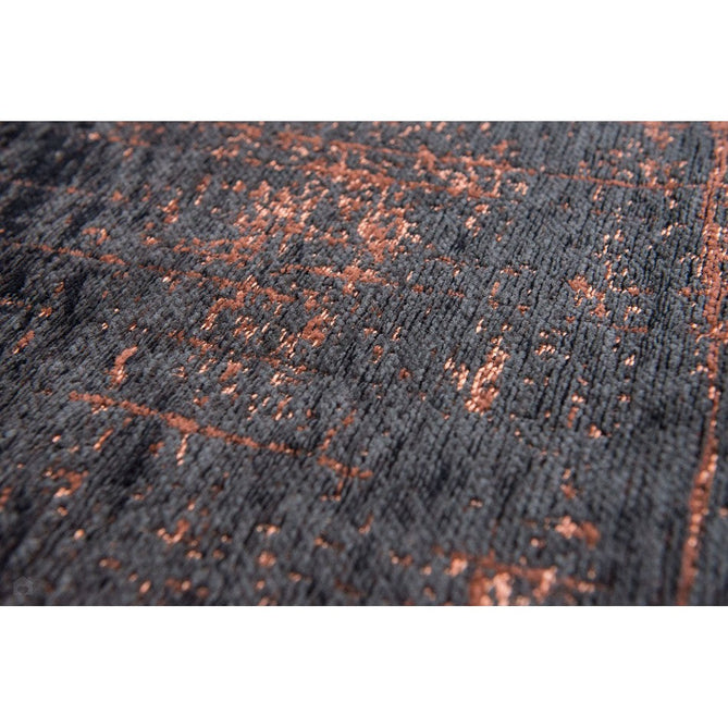 Louis De Poortere Mad Men Griff 8925 Soho Copper Washable Polyester Flatweave Deep Charcoal Black/Burnished Copper/Smokey Grey Eco-Rug-Louis De Poortere-Rug Love - The Most Loved Rug Store