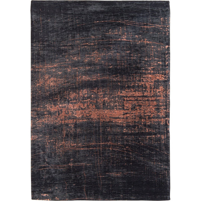 Louis De Poortere Mad Men Griff 8925 Soho Copper Washable Polyester Flatweave Deep Charcoal Black/Burnished Copper/Smokey Grey Eco-Rug-Louis De Poortere-Rug Love - The Most Loved Rug Store