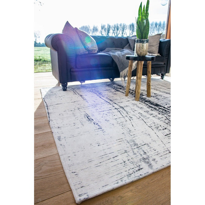 Louis De Poortere Mad Men Griff 8926 Metro Black & White Washable Polyester Flatweave Eco-Rug-Louis De Poortere-Rug Love - The Most Loved Rug Store