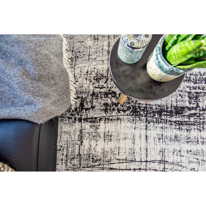 Louis De Poortere Mad Men Griff 8926 Metro Black & White Washable Polyester Flatweave Ivory White/Charcoal Black/Soft Grey Eco-Rug-Louis De Poortere-Rug Love - The Most Loved Rug Store