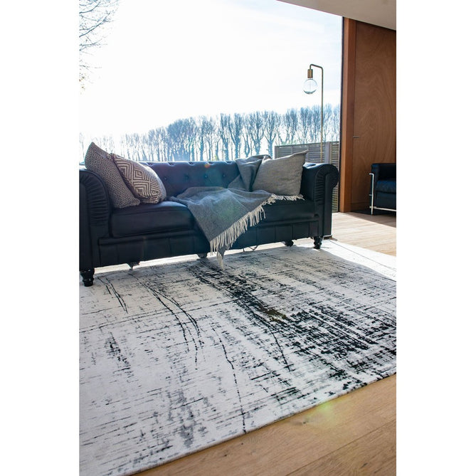Louis De Poortere Mad Men Griff 8926 Metro Black & White Washable Polyester Flatweave Ivory White/Charcoal Black/Soft Grey Eco-Rug-Louis De Poortere-Rug Love - The Most Loved Rug Store