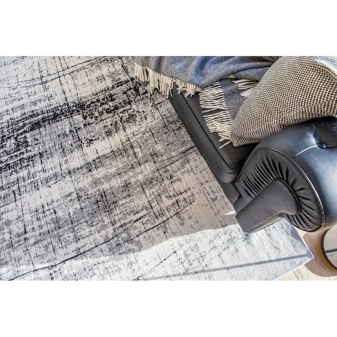 Louis De Poortere Mad Men Griff 8926 Metro Black & White Washable Polyester Flatweave Ivory White/Charcoal Black/Soft Grey Eco-Rug-Louis De Poortere-Rug Love - The Most Loved Rug Store