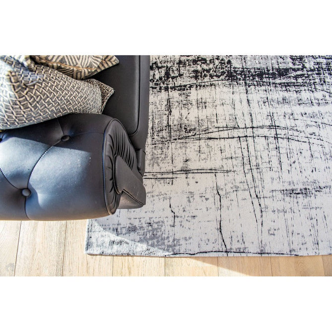 Louis De Poortere Mad Men Griff 8926 Metro Black & White Washable Polyester Flatweave Ivory White/Charcoal Black/Soft Grey Eco-Rug-Louis De Poortere-Rug Love - The Most Loved Rug Store