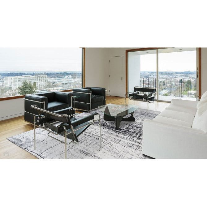 Louis De Poortere Mad Men Griff 8926 Metro Black & White Washable Polyester Flatweave Ivory White/Charcoal Black/Soft Grey Eco-Rug-Louis De Poortere-Rug Love - The Most Loved Rug Store