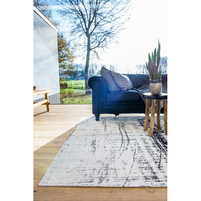 Louis De Poortere Mad Men Griff 8926 Metro Black & White Washable Polyester Flatweave Ivory White/Charcoal Black/Soft Grey Eco-Rug-Louis De Poortere-Rug Love - The Most Loved Rug Store