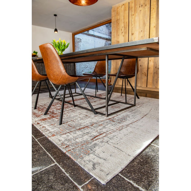 Louis De Poortere Mad Men Griff 8956 Copperfield Washable Polyester Flatweave Soft Cream/Warm Copper/Pale Grey/Charcoal Grey Eco-Rug-Louis De Poortere-Rug Love - The Most Loved Rug Store