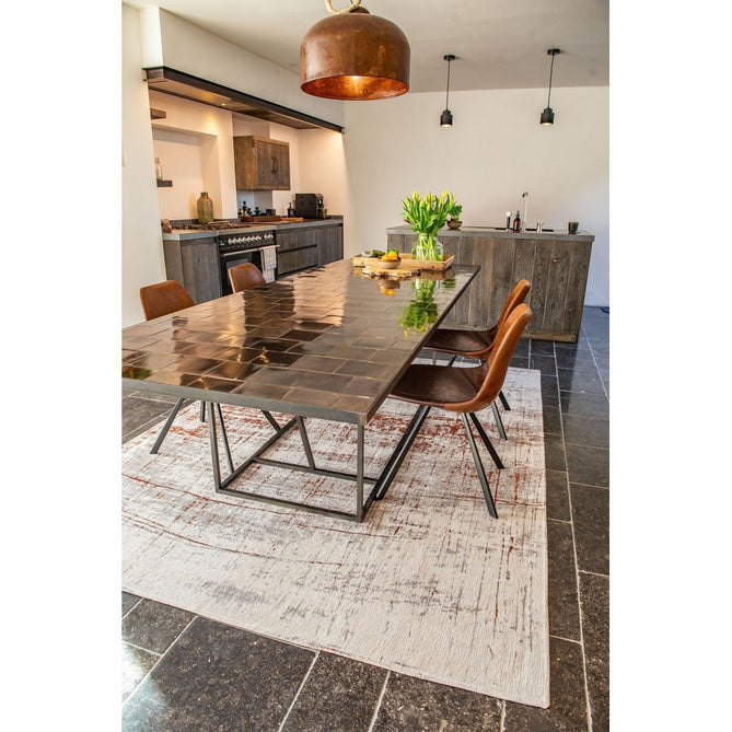 Louis De Poortere Mad Men Griff 8956 Copperfield Washable Polyester Flatweave Soft Cream/Warm Copper/Pale Grey/Charcoal Grey Eco-Rug-Louis De Poortere-Rug Love - The Most Loved Rug Store