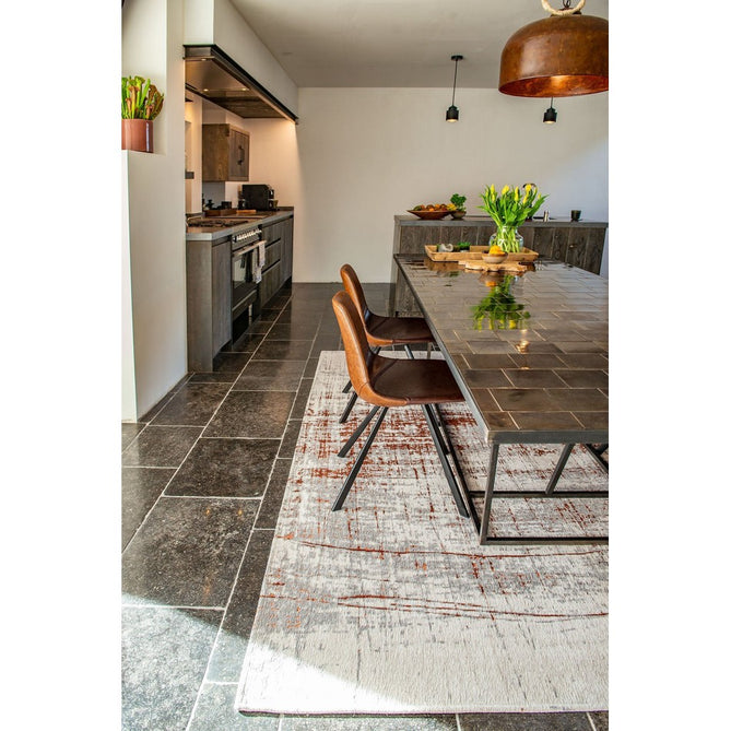 Louis De Poortere Mad Men Griff 8956 Copperfield Washable Polyester Flatweave Soft Cream/Warm Copper/Pale Grey/Charcoal Grey Eco-Rug-Louis De Poortere-Rug Love - The Most Loved Rug Store