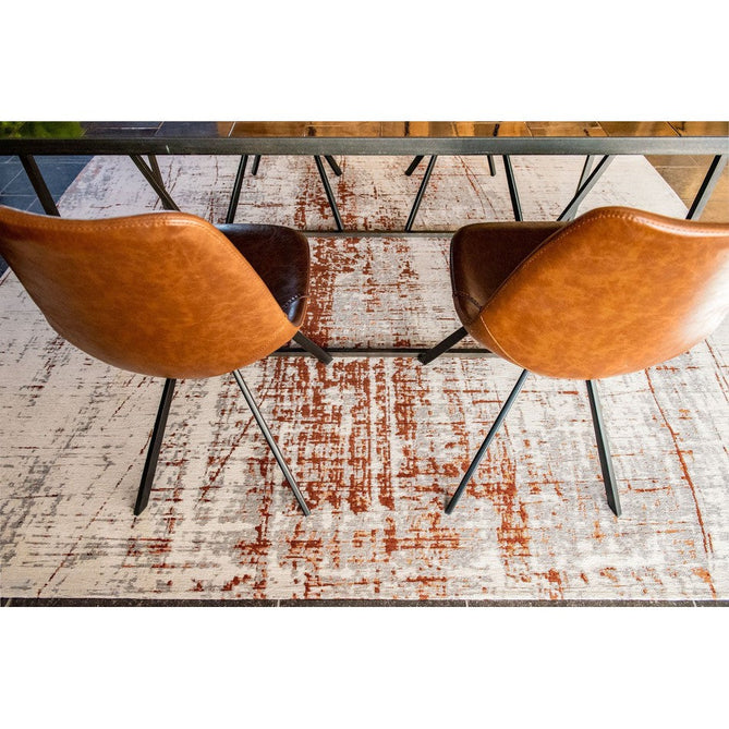 Louis De Poortere Mad Men Griff 8956 Copperfield Washable Polyester Flatweave Soft Cream/Warm Copper/Pale Grey/Charcoal Grey Eco-Rug-Louis De Poortere-Rug Love - The Most Loved Rug Store