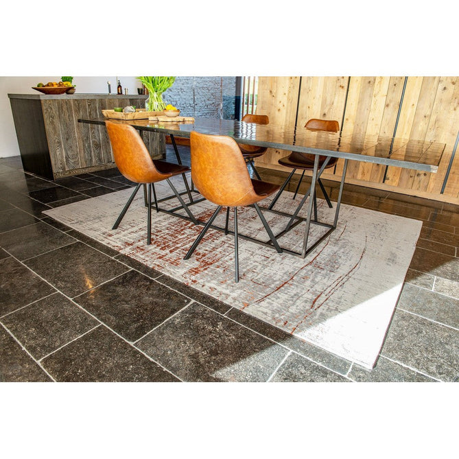 Louis De Poortere Mad Men Griff 8956 Copperfield Washable Polyester Flatweave Soft Cream/Warm Copper/Pale Grey/Charcoal Grey Eco-Rug-Louis De Poortere-Rug Love - The Most Loved Rug Store