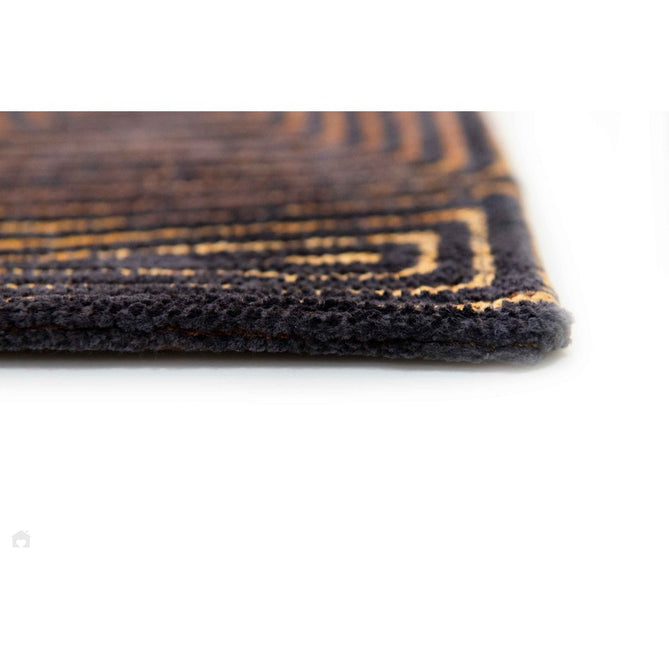 Louis De Poortere Meditation Coral 9227 Black Gold Washable Polyester Flatweave Eco-Rug-Louis De Poortere-Rug Love - The Most Loved Rug Store