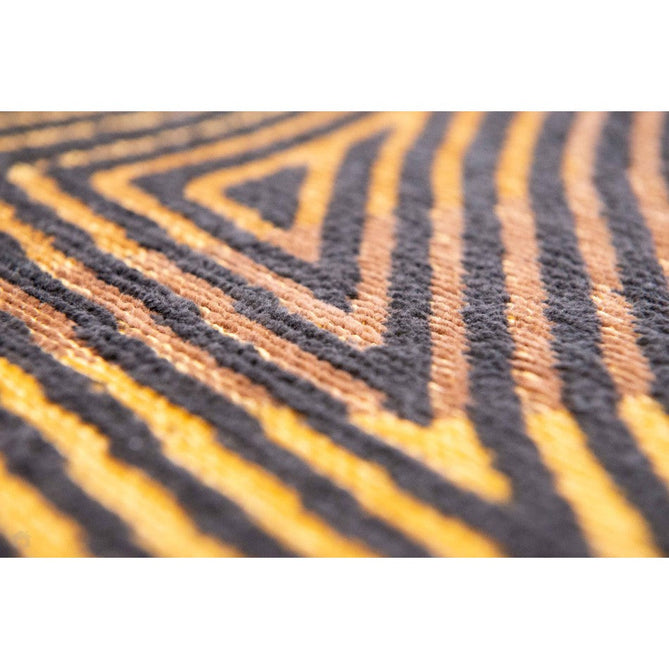 Louis De Poortere Meditation Coral 9227 Black Gold Washable Polyester Flatweave Eco-Rug-Louis De Poortere-Rug Love - The Most Loved Rug Store