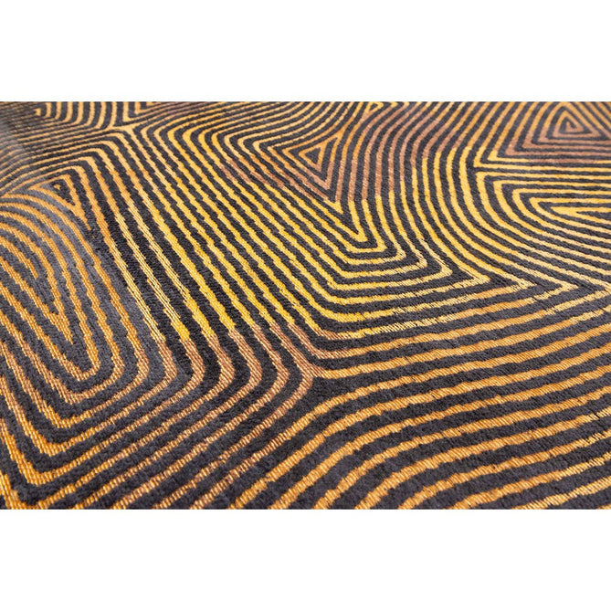 Louis De Poortere Meditation Coral 9227 Black Gold Washable Polyester Flatweave Eco-Rug-Louis De Poortere-Rug Love - The Most Loved Rug Store
