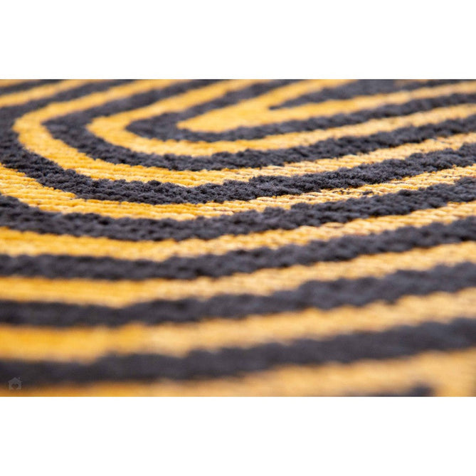 Louis De Poortere Meditation Coral 9227 Black Gold Washable Polyester Flatweave Eco-Rug-Louis De Poortere-Rug Love - The Most Loved Rug Store