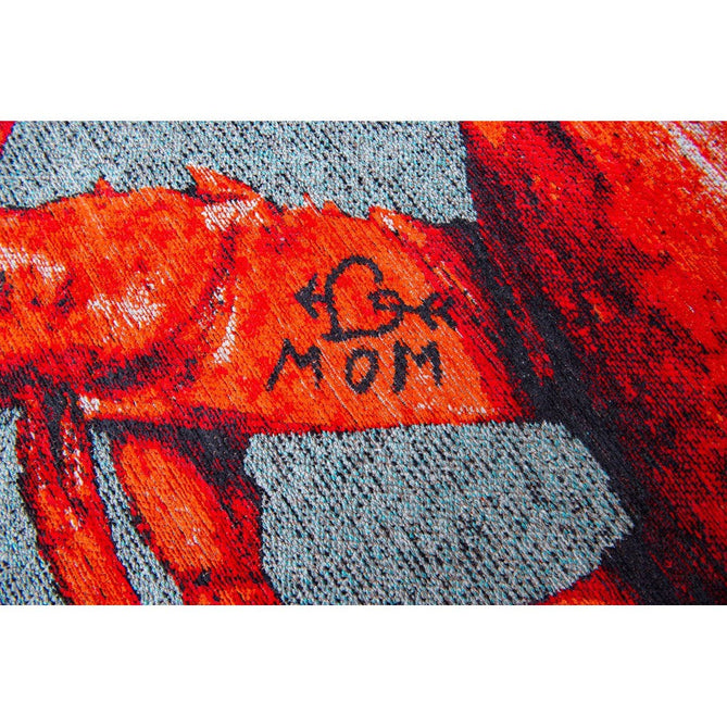 Louis De Poortere Pop Lobster 9389 Steam Red Washable Polyester Flatweave Eco-Rug-Louis De Poortere-Rug Love - The Most Loved Rug Store