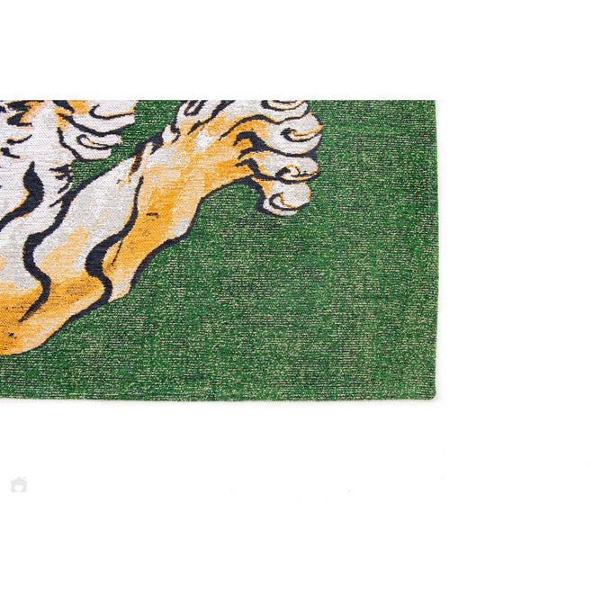 Louis De Poortere Pop Tiger 9388 Green On Fire Washable Polyester Flatweave Eco-Rug-Louis De Poortere-Rug Love - The Most Loved Rug Store