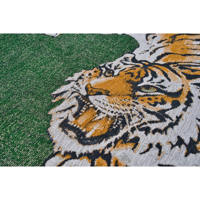 Louis De Poortere Pop Tiger 9388 Green On Fire Washable Polyester Flatweave Eco-Rug-Louis De Poortere-Rug Love - The Most Loved Rug Store