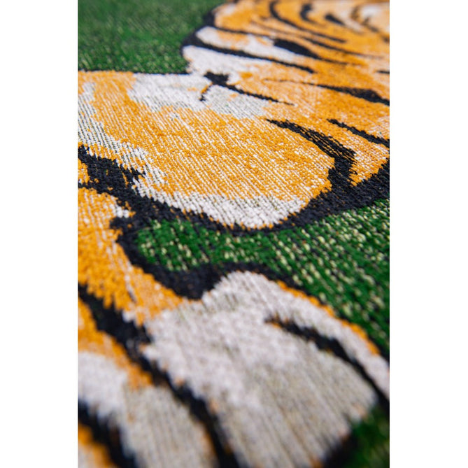 Louis De Poortere Pop Tiger 9388 Green On Fire Washable Polyester Flatweave Eco-Rug-Louis De Poortere-Rug Love - The Most Loved Rug Store