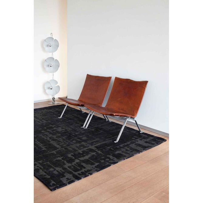 Louis De Poortere Structures Baobab 9200 Black Water Washable Polyester Flatweave Eco-Runner-Louis De Poortere-Rug Love - The Most Loved Rug Store
