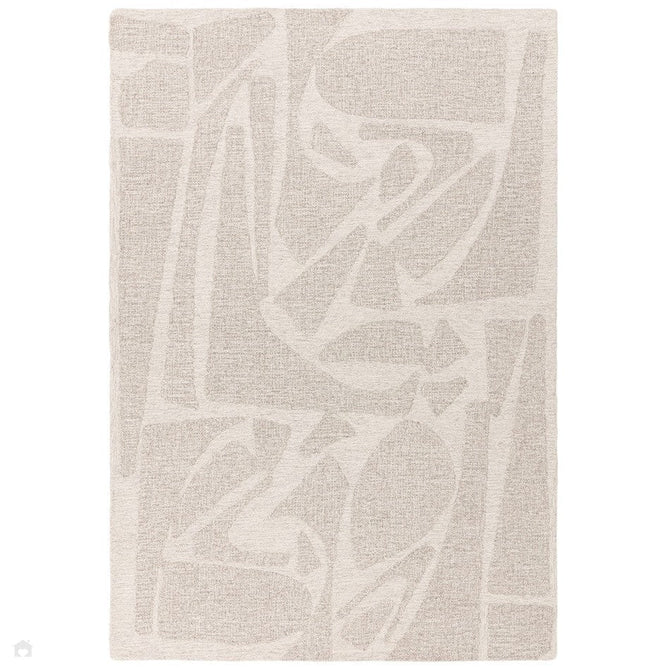 Loxley Modern Plain Contrast Abstract Hand-Woven Marled Textured Low Profile Wool Loop Pile Chalk Grey Rug-Asiatic Carpets-Rug Love - The Most Loved Rug Store