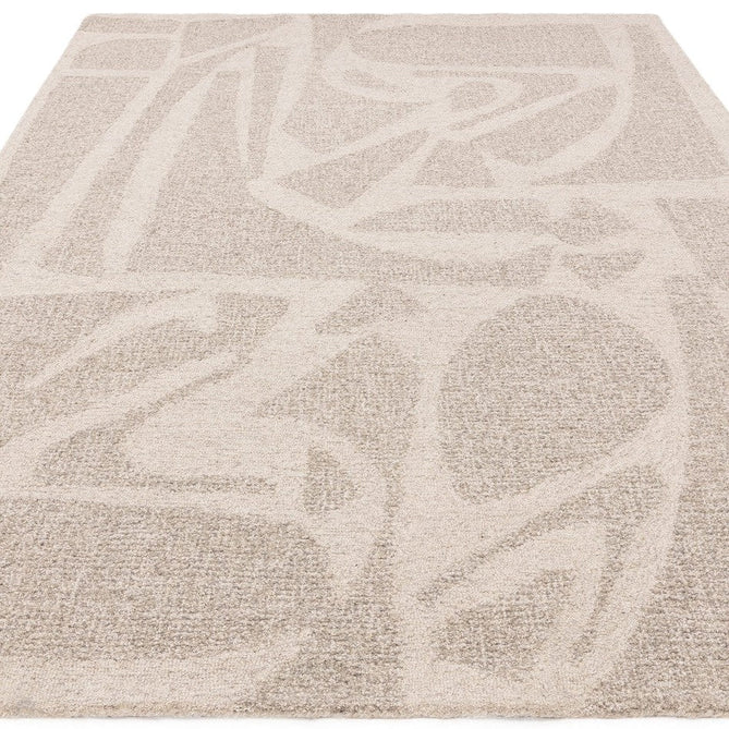 Loxley Modern Plain Contrast Abstract Hand-Woven Marled Textured Low Profile Wool Loop Pile Linen White Rug-Asiatic Carpets-Rug Love - The Most Loved Rug Store
