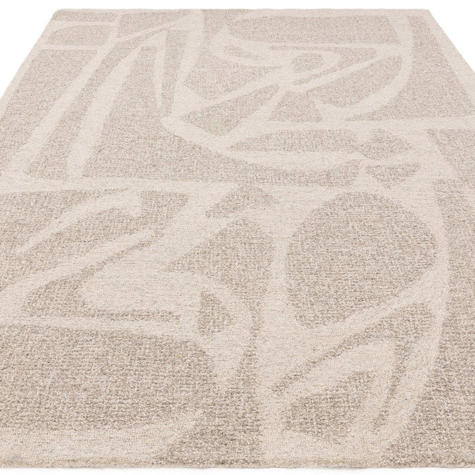 Loxley Modern Plain Contrast Abstract Hand-Woven Marled Textured Low Profile Wool Loop Pile Linen White Rug-Asiatic Carpets-Rug Love - The Most Loved Rug Store