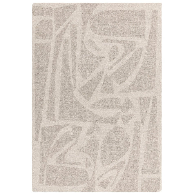 Loxley Modern Plain Contrast Abstract Hand-Woven Marled Textured Low Profile Wool Loop Pile Linen White Rug-Asiatic Carpets-Rug Love - The Most Loved Rug Store