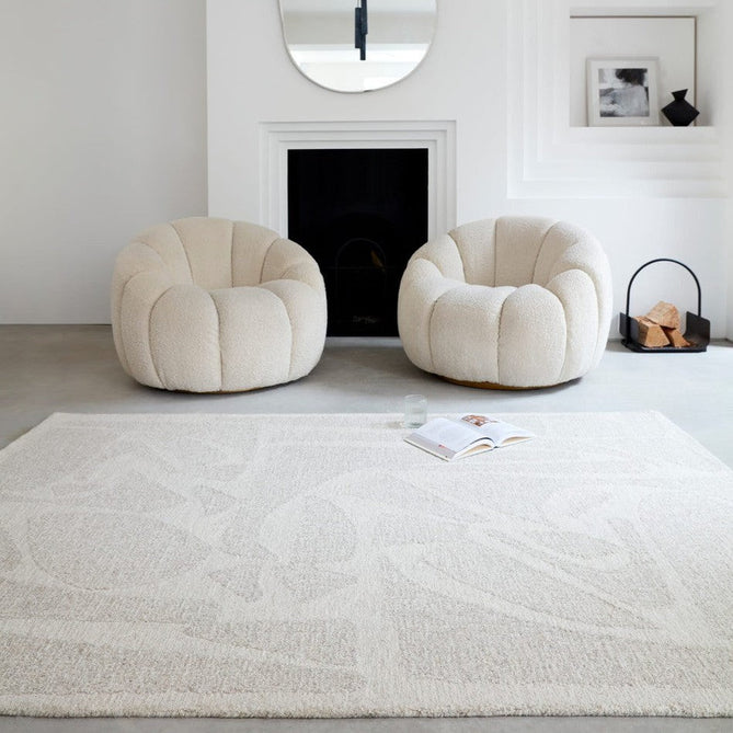 Loxley Modern Plain Contrast Abstract Hand-Woven Marled Textured Wool Low Pile Chalk Grey Rug-Asiatic Carpets-Rug Love - The Most Loved Rug Store