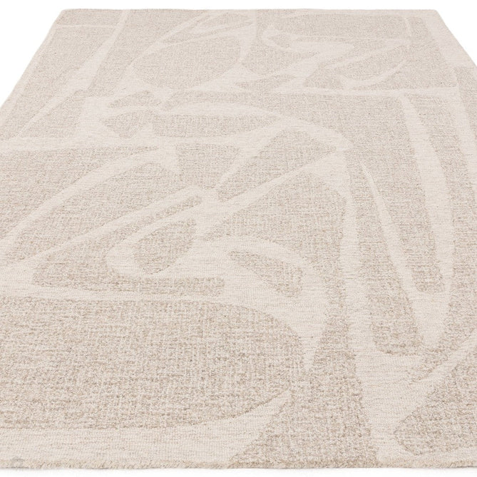 Loxley Modern Plain Contrast Abstract Hand-Woven Marled Textured Wool Low Pile Chalk Grey Rug-Asiatic Carpets-Rug Love - The Most Loved Rug Store