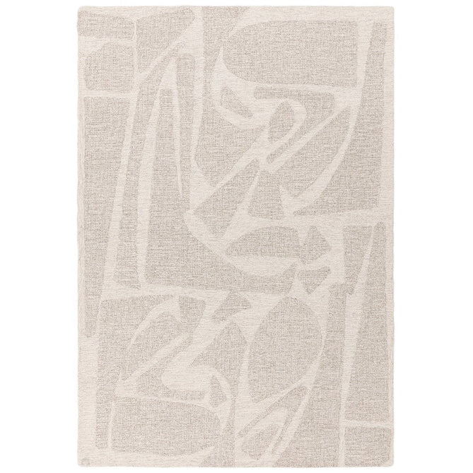 Loxley Modern Plain Contrast Abstract Hand-Woven Marled Textured Wool Low Pile Chalk Grey Rug-Asiatic Carpets-Rug Love - The Most Loved Rug Store