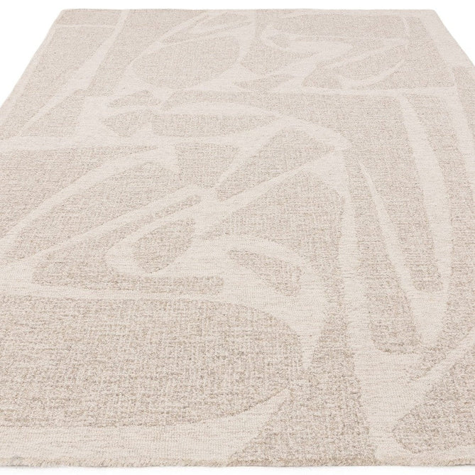 Loxley Modern Plain Contrast Abstract Hand-Woven Marled Textured Wool Low Pile Chalk Grey Rug-Asiatic Carpets-Rug Love - The Most Loved Rug Store