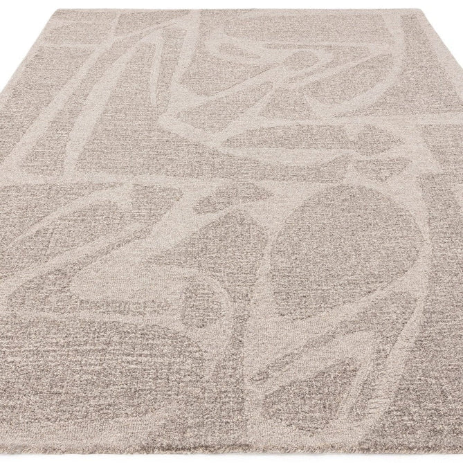 Loxley Modern Plain Contrast Abstract Hand-Woven Marled Textured Wool Low Pile Stone Grey Rug-Asiatic Carpets-Rug Love - The Most Loved Rug Store