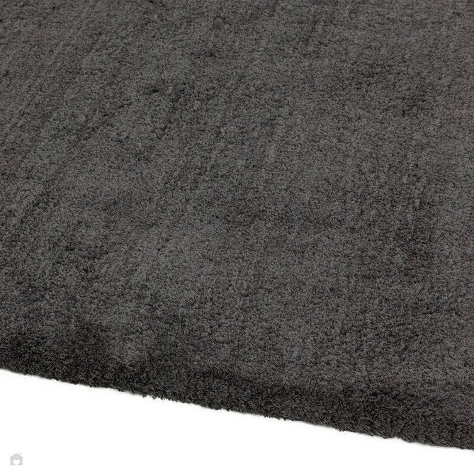 Lulu Plush Super-Soft High-Density Woven Plain Silky Polyester Mid-Height Shaggy Charcoal Grey Rug-Asiatic Carpets-Rug Love - The Most Loved Rug Store