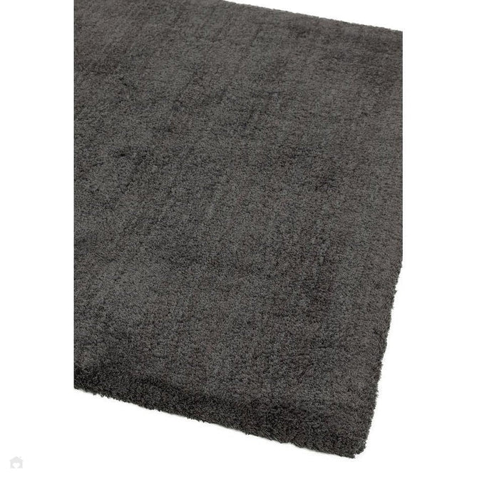 Lulu Plush Super-Soft High-Density Woven Plain Silky Polyester Mid-Height Shaggy Charcoal Grey Rug-Asiatic Carpets-Rug Love - The Most Loved Rug Store
