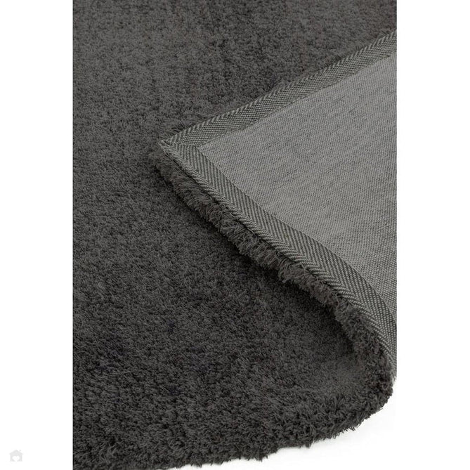 Lulu Plush Super-Soft High-Density Woven Plain Silky Polyester Mid-Height Shaggy Charcoal Grey Rug-Asiatic Carpets-Rug Love - The Most Loved Rug Store