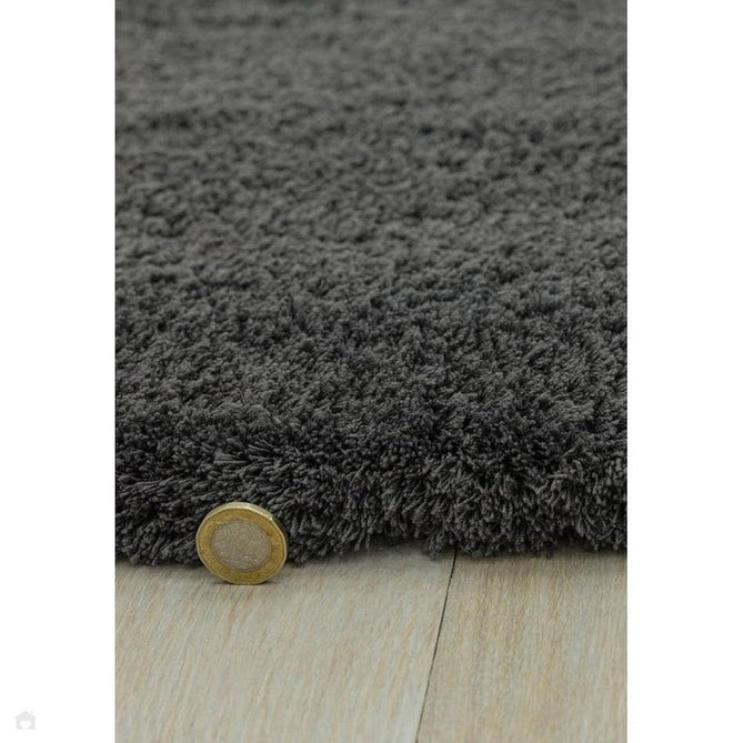 Lulu Plush Super-Soft High-Density Woven Plain Silky Polyester Mid-Height Shaggy Charcoal Grey Rug-Asiatic Carpets-Rug Love - The Most Loved Rug Store