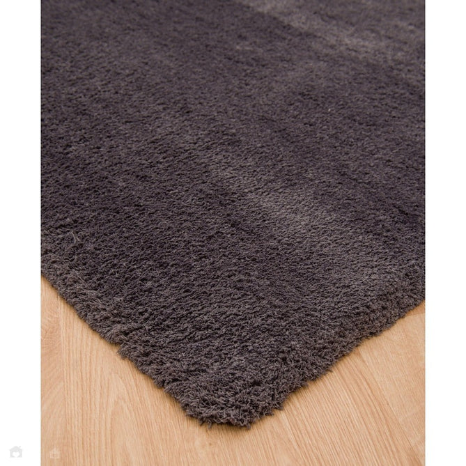 Lulu Plush Super-Soft High-Density Woven Plain Silky Polyester Mid-Height Shaggy Charcoal Grey Rug-Asiatic Carpets-Rug Love - The Most Loved Rug Store