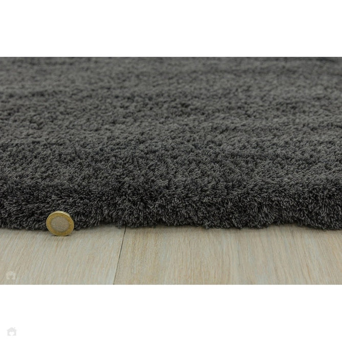 Lulu Plush Super-Soft High-Density Woven Plain Silky Polyester Mid-Height Shaggy Charcoal Grey Rug-Asiatic Carpets-Rug Love - The Most Loved Rug Store