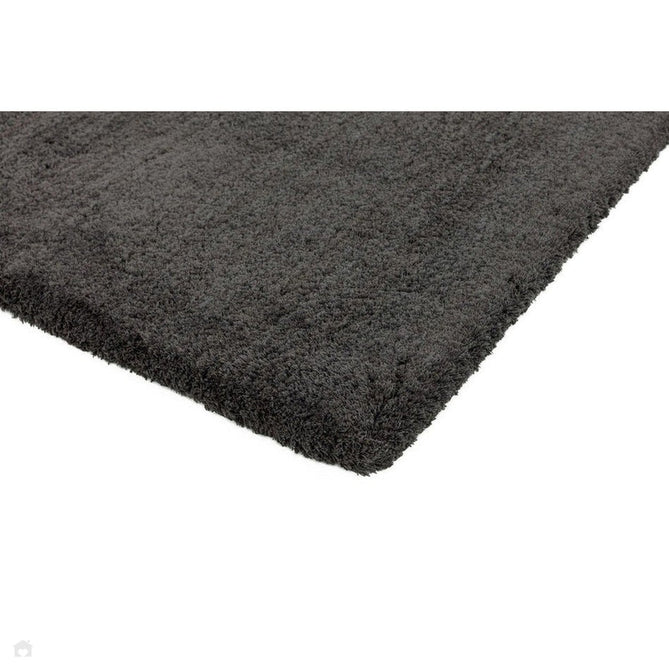 Lulu Plush Super-Soft High-Density Woven Plain Silky Polyester Mid-Height Shaggy Charcoal Grey Rug-Asiatic Carpets-Rug Love - The Most Loved Rug Store
