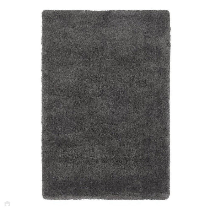 Lulu Plush Super-Soft High-Density Woven Plain Silky Polyester Mid-Height Shaggy Charcoal Grey Rug-Asiatic Carpets-Rug Love - The Most Loved Rug Store
