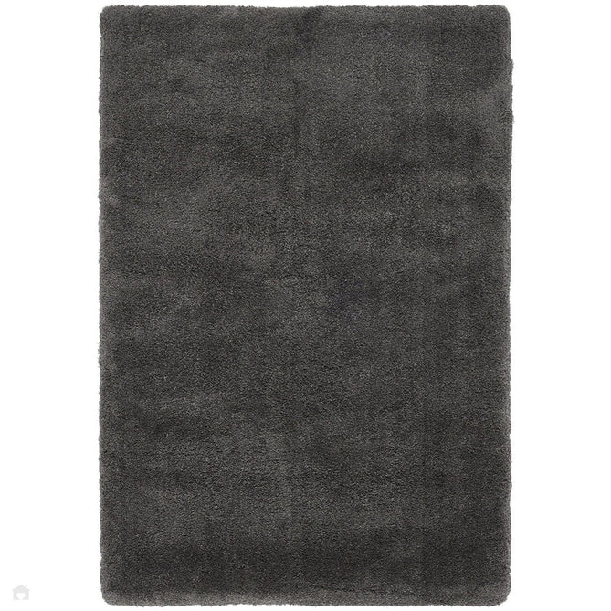 Lulu Plush Super-Soft High-Density Woven Plain Silky Polyester Mid-Height Shaggy Charcoal Grey Rug-Asiatic Carpets-Rug Love - The Most Loved Rug Store