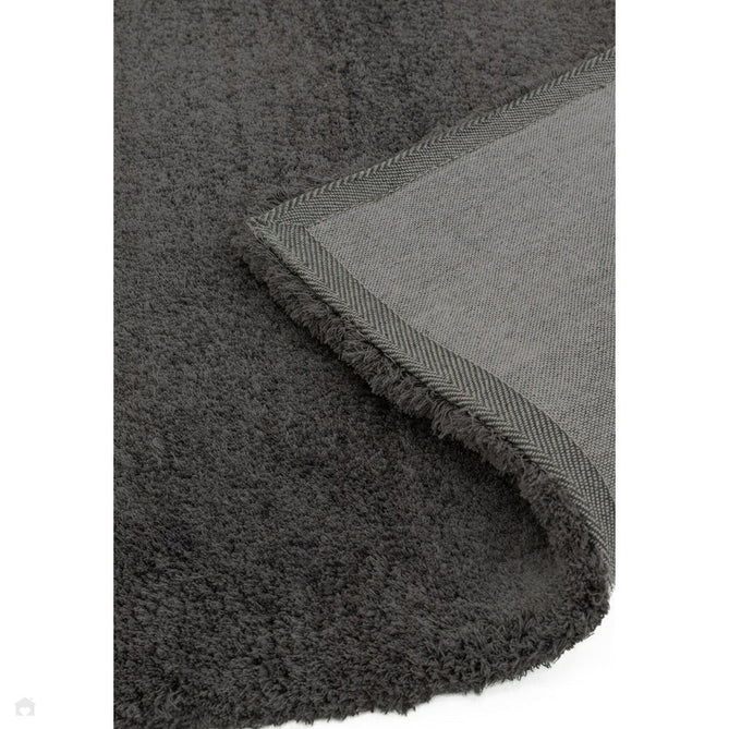 Lulu Plush Super-Soft High-Density Woven Plain Silky Polyester Mid-Height Shaggy Charcoal Grey Rug-Asiatic Carpets-Rug Love - The Most Loved Rug Store
