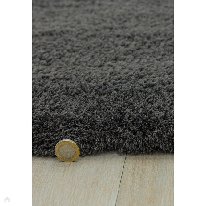 Lulu Plush Super-Soft High-Density Woven Plain Silky Polyester Mid-Height Shaggy Charcoal Grey Rug-Asiatic Carpets-Rug Love - The Most Loved Rug Store