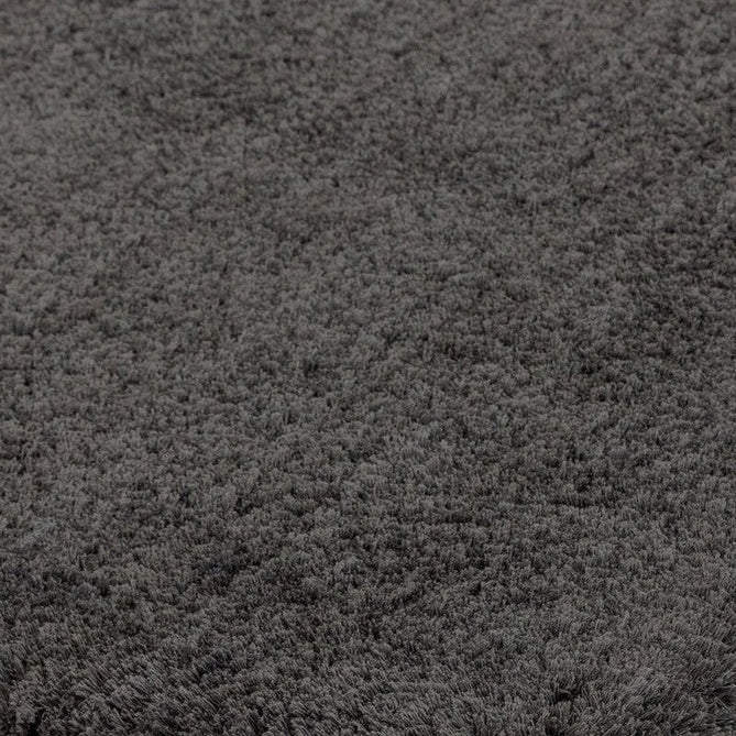 Lulu Plush Super-Soft High-Density Woven Plain Silky Polyester Mid-Height Shaggy Charcoal Grey Rug-Asiatic Carpets-Rug Love - The Most Loved Rug Store