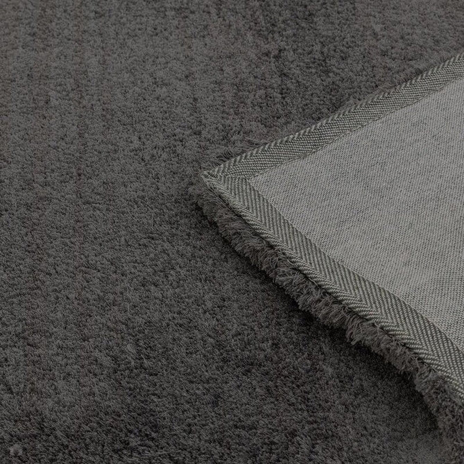 Lulu Plush Super-Soft High-Density Woven Plain Silky Polyester Mid-Height Shaggy Charcoal Grey Rug-Asiatic Carpets-Rug Love - The Most Loved Rug Store