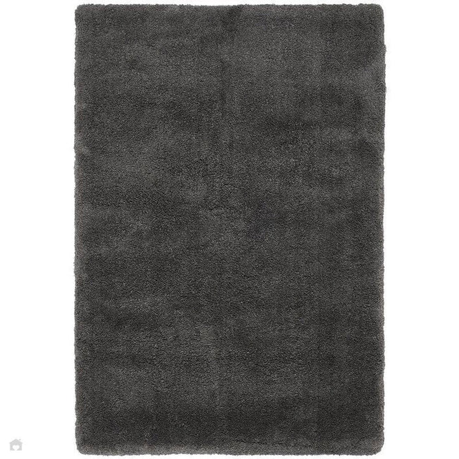 Lulu Plush Super-Soft High-Density Woven Plain Silky Polyester Mid-Height Shaggy Charcoal Grey Rug-Asiatic Carpets-Rug Love - The Most Loved Rug Store