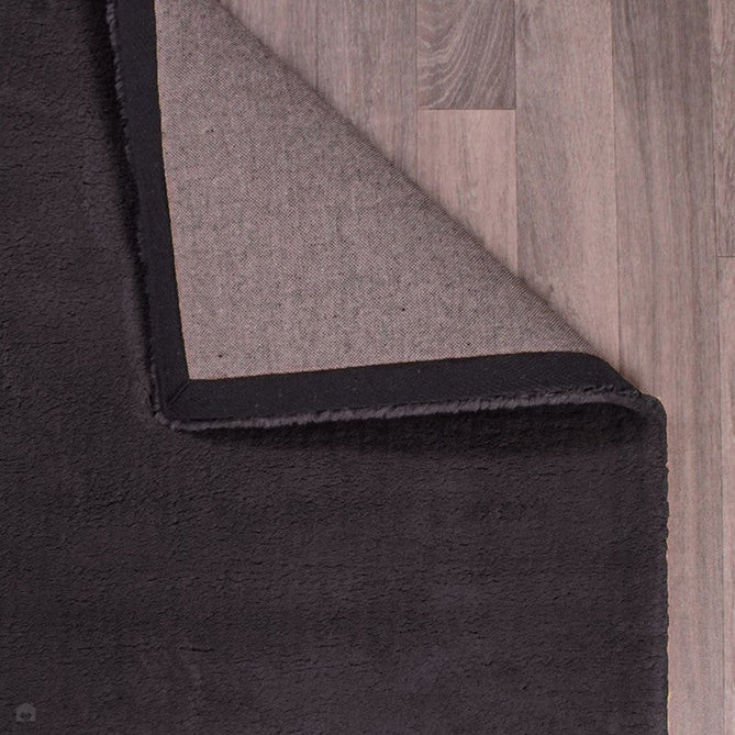 Lulu Plush Super-Soft High-Density Woven Plain Silky Polyester Mid-Height Shaggy Charcoal Grey Rug-Asiatic Carpets-Rug Love - The Most Loved Rug Store