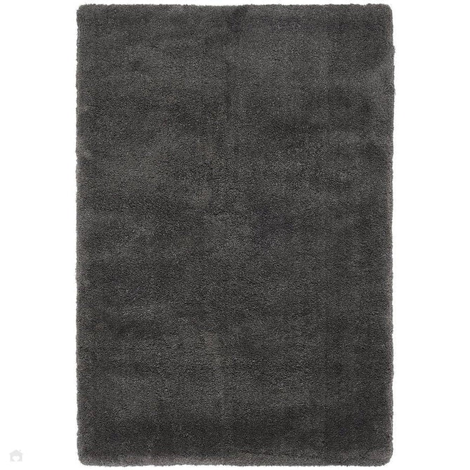 Lulu Plush Super-Soft High-Density Woven Plain Silky Polyester Mid-Height Shaggy Charcoal Grey Rug-Asiatic Carpets-Rug Love - The Most Loved Rug Store
